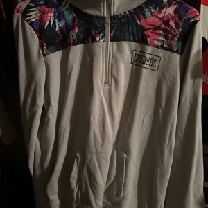 PINK Victoria's Secret Gray and Multicolor Men's Zip-Up Sweater